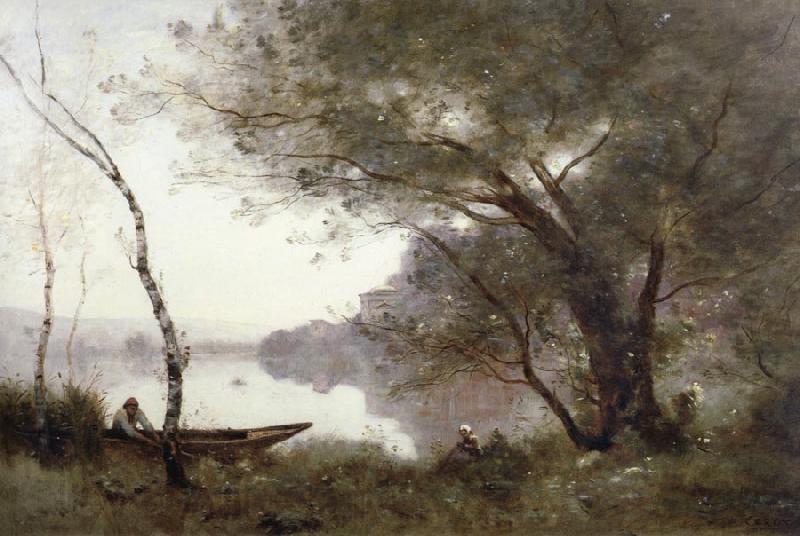 Jean Baptiste Camille  Corot THe boatman of mortefontaine Spain oil painting art